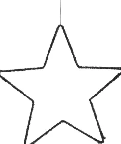 Intratuin House of Seasons kerstfiguur Stern schwarz D 40 H 0,50 cm| Weihnachtsdeko Zum Aufhängen|Weihnachtssterne