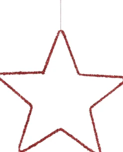 Intratuin House of Seasons kerstfiguur Stern rot D 40 H 0,50 cm| Weihnachtsdeko Zum Aufhängen|Weihnachtssterne