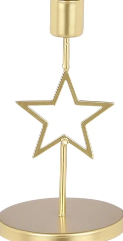 Intratuin House of Seasons Kerzenständer Stern gold 17 x 9 x 9 cm| Kerzenständer