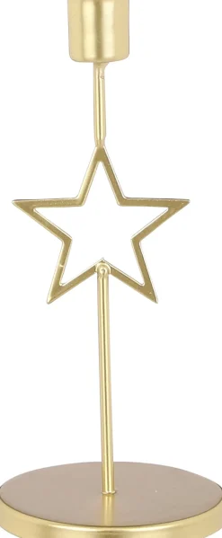 Intratuin House of Seasons Kerzenständer Stern gold 21 x 9 x 9 cm| Kerzenständer