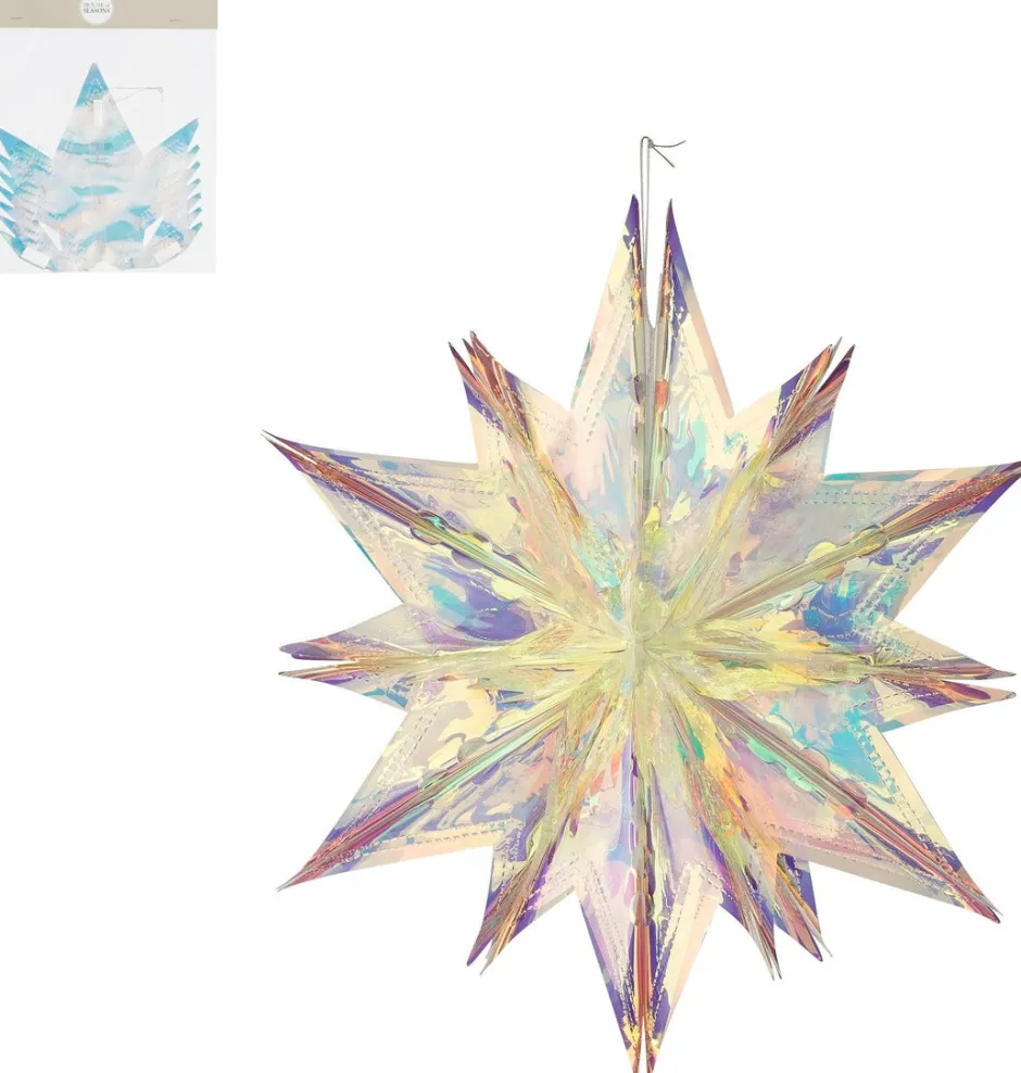 Intratuin House of Seasons Weihnachtsstern Riku 40 x 38 x 20 cm| Weihnachtsdeko Zum Aufhängen|Weihnachtssterne