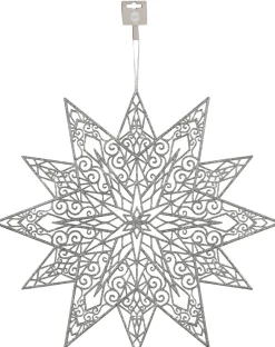 Intratuin House of Seasons Weihnachtsbaumschmuck Schneeflocke silber D 49 cm| Weihnachtsdeko Zum Aufhängen