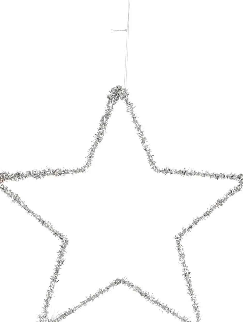 Intratuin House of Seasons Weihnachtsanhänger Stern silber D 25 cm| Weihnachtsdeko Zum Aufhängen|Weihnachtssterne