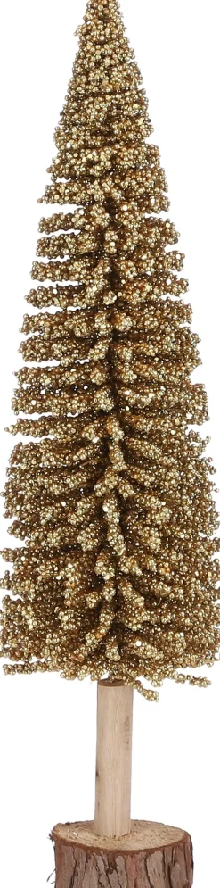 Intratuin House of Seasons Weihnachtsdeko Baum gold D 12 H 50 cm| Weihnachtsfiguren & -Objekte