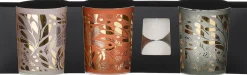 Intratuin House of Seasons Teelichthalter Set weiß/orange/grün D 7 H 8 cm 3 St.| Teelichthalter