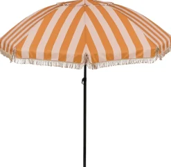 Intratuin In the Mood Collection Sonnenschirm Rissy braun weiße Streifen 30+UV D 220 cm| Sonnenschirme