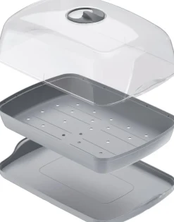 Intratuin Anzuchtkasten mit Deckel grau 39,1 x 25,7 x 18,5 cm| Anzuchtkästen & Mini-Gewächshäuser