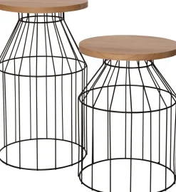 Intratuin Beistelltisch Orion schwarz / natur D 30 H 52 cm| Beistelltische|Beistelltische