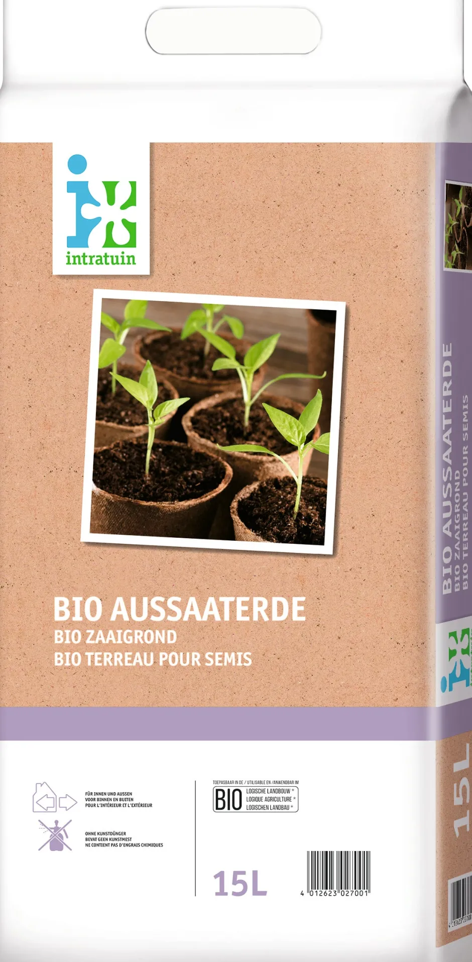 Intratuin Bio Aussaaterde 15 l| Pflanzerde & Substrat|Erde