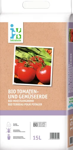Intratuin Bio Tomaten- und Gemüseerde 15 l| Pflanzerde & Substrat|Erde