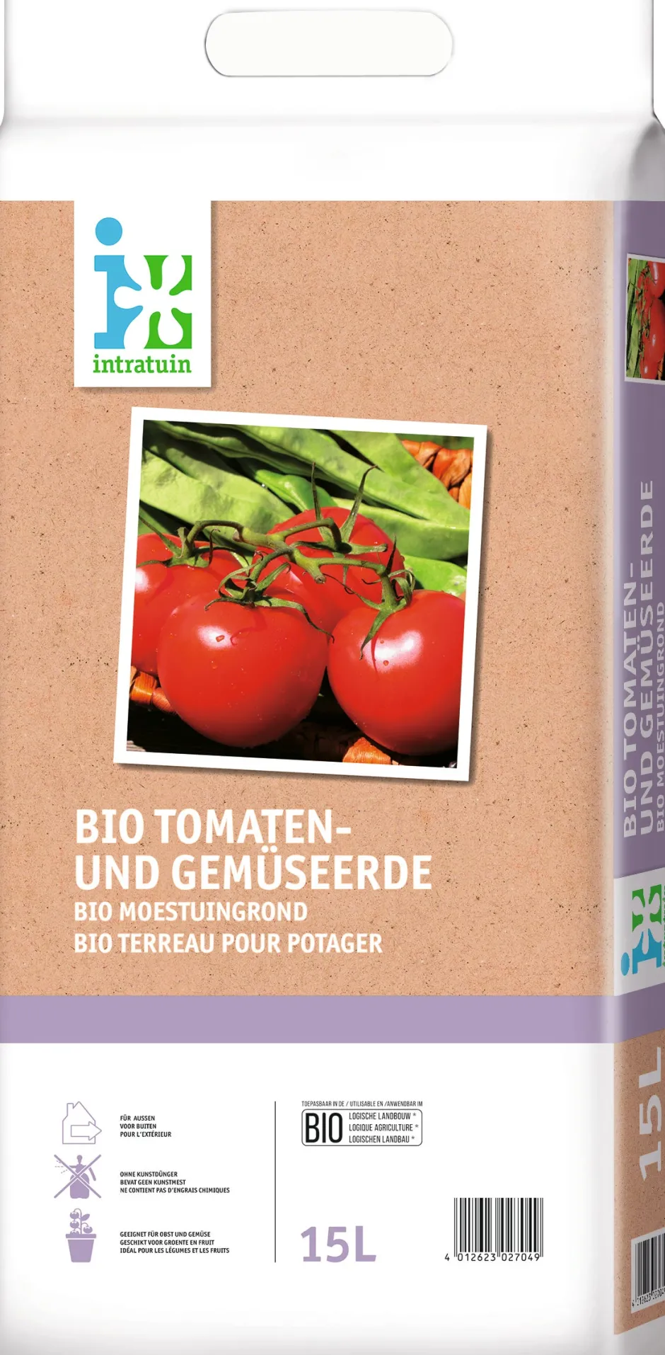 Intratuin Bio Tomaten- und Gemüseerde 15 l| Pflanzerde & Substrat|Erde