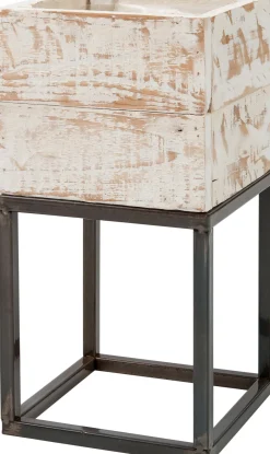 Intratuin Blumenkasten Kyra mit Ständer weiß / Holz 18 x 18 x 34 cm| Blumentöpfe|Blumentöpfe & Pflanzgefäße