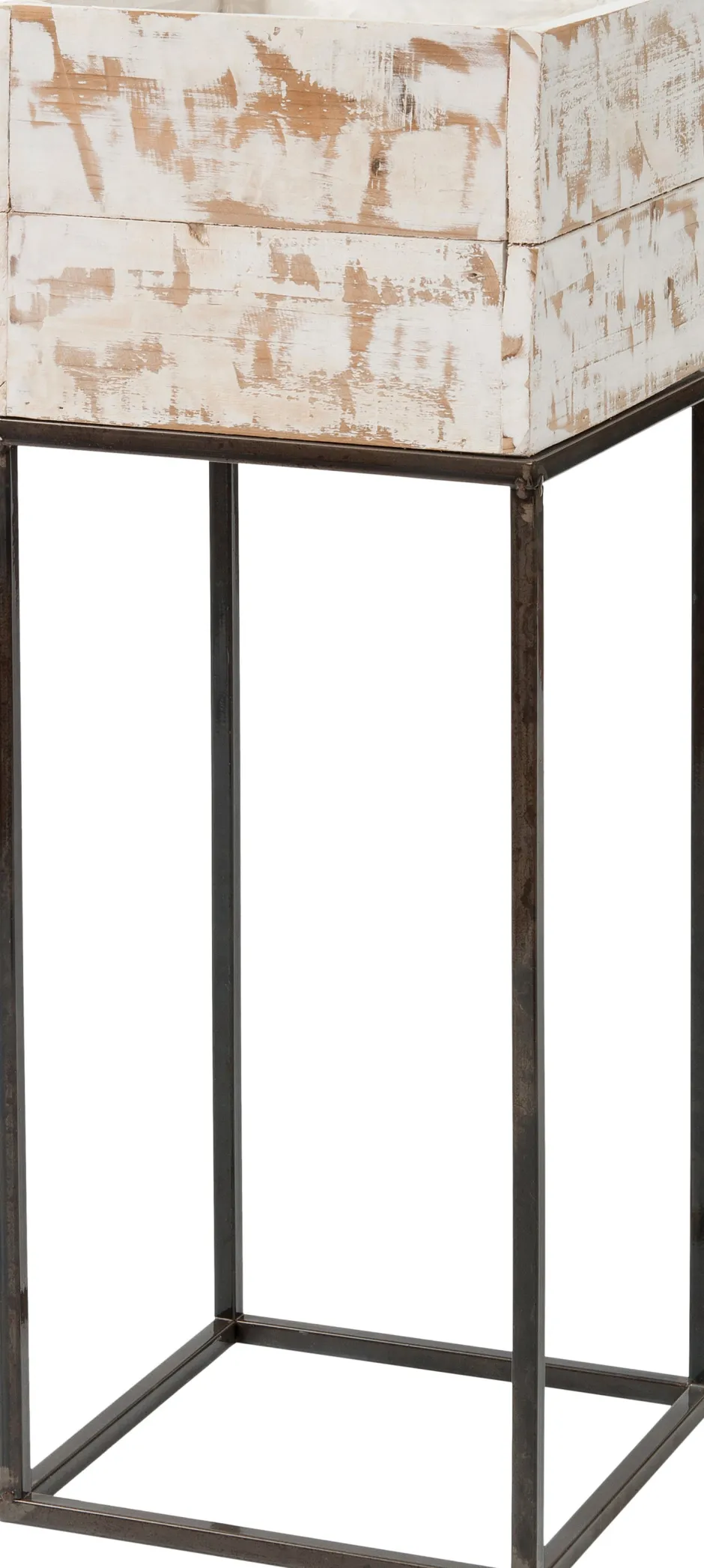 Intratuin Blumenkasten Kyra mit Ständer weiß / Holz 28 x 28 x 75 cm| Blumentöpfe|Blumentöpfe & Pflanzgefäße