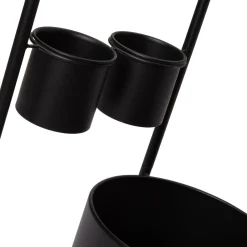 Intratuin Blumenständer Nena schwarz D 28 H 85 cm| Pflanztische & -Regale|Blumentöpfe