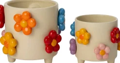 Intratuin Blumentopf auf Füßen Teddie beige D 13,5 H 11 cm| Blumentöpfe & Pflanzgefäße|Blumentöpfe