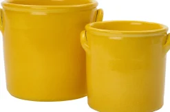 Intratuin Blumentopf Gaia D 24 H 24 cm gelb| Blumentöpfe|Blumentöpfe & Pflanzgefäße