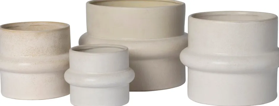 Intratuin Blumentopf Helle creme D 12,5 H 10 cm| Blumentöpfe & Pflanzgefäße|Blumentöpfe