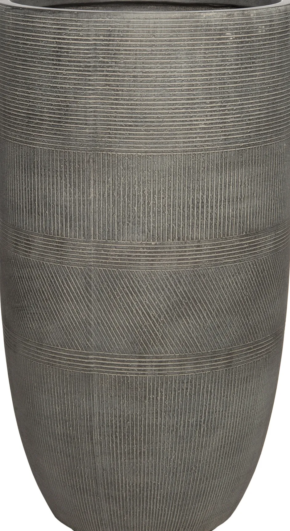 Intratuin Blumentopf Lijnen D 43 cm H 78 cm grau| Blumentöpfe|Blumentöpfe & Pflanzgefäße