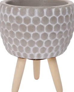 Intratuin Blumentopf mit Füßen Myrthe grau D 15,5 H 18,5 cm| Blumentöpfe|Blumentöpfe & Pflanzgefäße