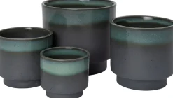 Intratuin Blumentopf mit Fuß Tilda grau / grün D 13,5 H 14 cm| Blumentöpfe|Blumentöpfe & Pflanzgefäße