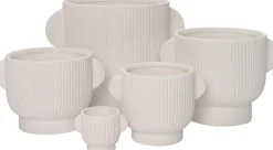 Intratuin Blumentopf mit Fuß Pierre weiß 31,5 x 24 x 23,5 cm| Blumentöpfe|Blumentöpfe & Pflanzgefäße