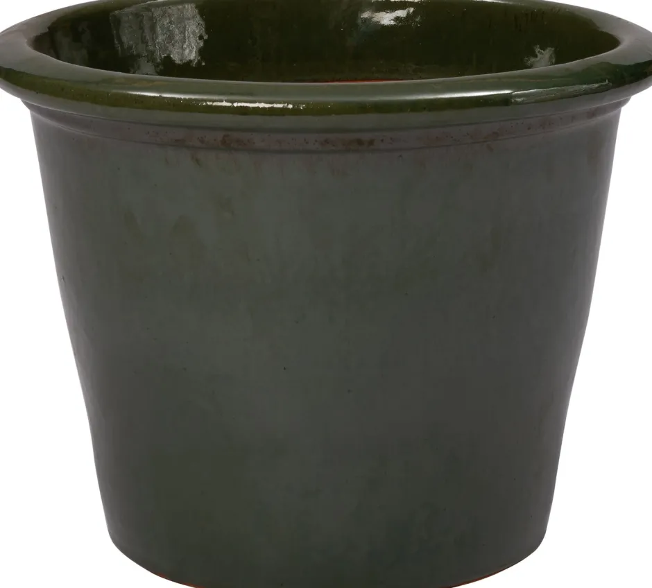 Intratuin Blumentopf Saxon grün D 35 H 27 cm| Blumentöpfe|Blumentöpfe & Pflanzgefäße