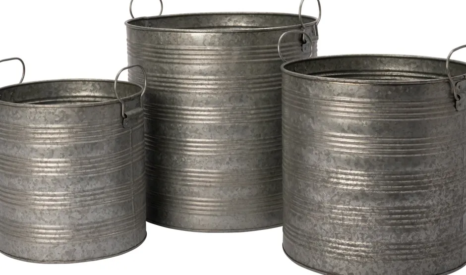 Intratuin Blumentopf Vivi zink D 37 H 36 cm| Blumentöpfe|Blumentöpfe & Pflanzgefäße