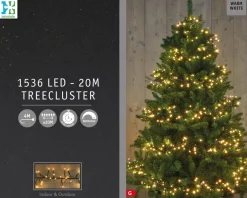 Intratuin Cluster-Lichterkette 20 m mit 1536 LED Lämpchen warmweiß| Weihnachtsbaumbeleuchtung