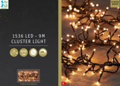 Intratuin Cluster-Lichterkette 9 m mit 1536 LED Lämpchen klassisch warm| Weihnachtsbaumbeleuchtung