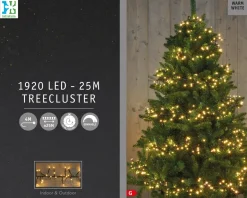 Intratuin Cluster-Lichterkette 25 m mit 1920 LED Lämpchen warmweiß| Weihnachtsbaumbeleuchtung