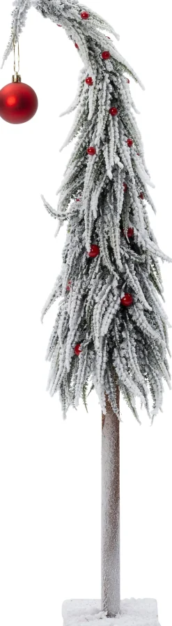 Intratuin Dekobaum Gnoom weiß / rot D 15 H 60 cm| Weihnachtsfiguren & -Objekte