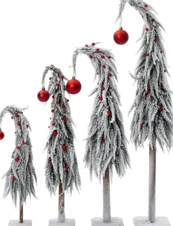 Intratuin Dekobaum Gnoom weiß / rot D 15 H 60 cm| Weihnachtsfiguren & -Objekte