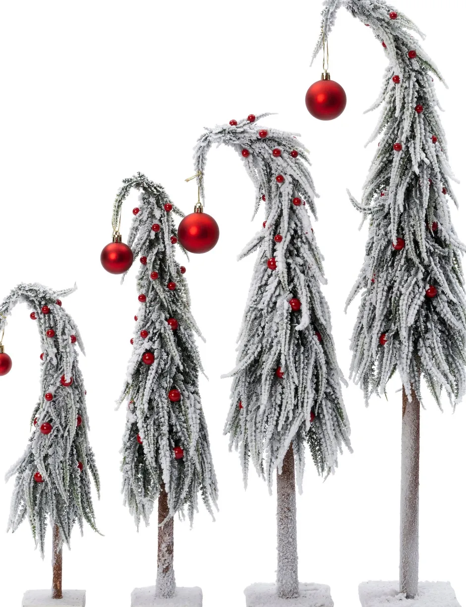 Intratuin Dekobaum Gnoom weiß / rot D 15 H 60 cm| Weihnachtsfiguren & -Objekte