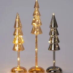 Intratuin Dekobaum Kiran grau mit Beleuchtung D 9,3 H 32 cm| Weihnachtsfiguren & -Objekte