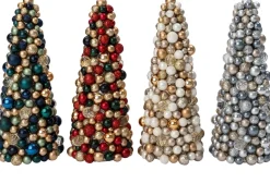 Intratuin Deko-Baum Trevi kerstbal rot / grün / gold D 16 H 36 cm| Weihnachtsfiguren & -Objekte