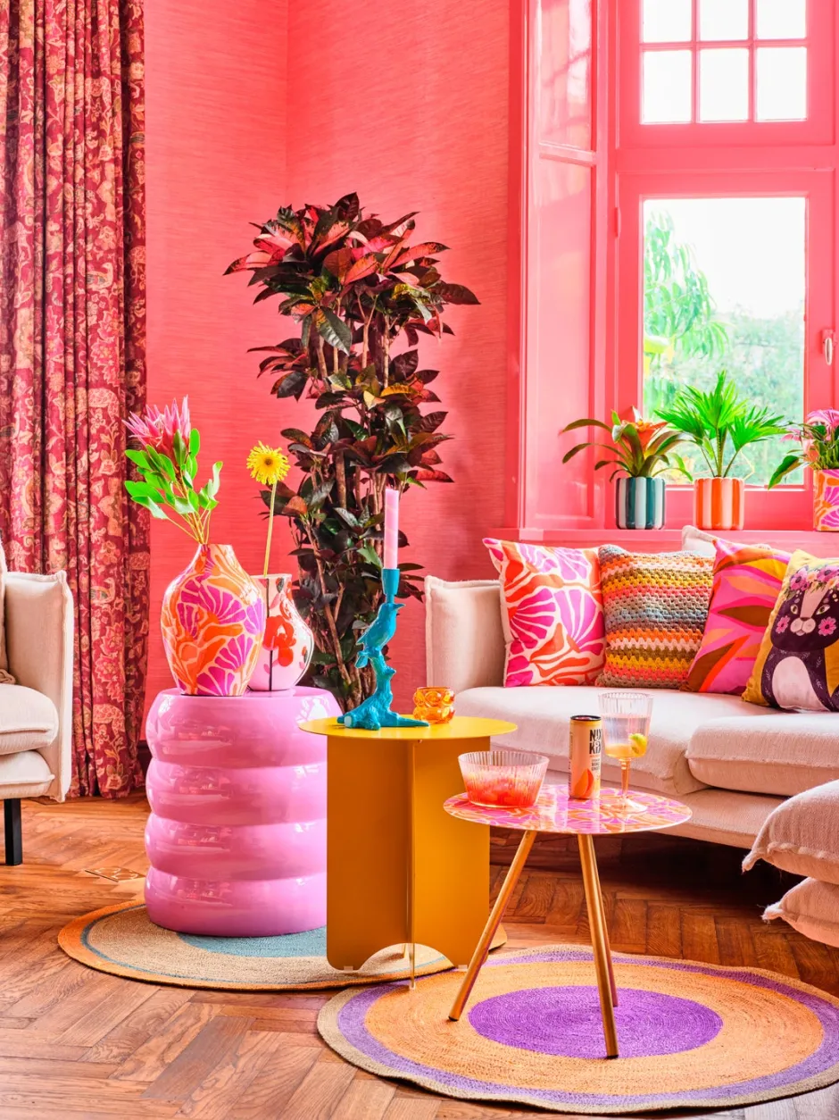 Intratuin Dekokissen Niels orange/rosa 45 x 45 cm| Kissen|Dekokissen