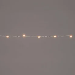 Intratuin Drahtlichterkette silber 5 m mit 100 LEDs warmweiß| Mini- & Drahtlichterketten