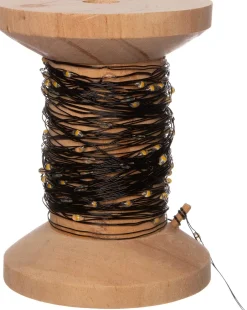 Intratuin Drahtlichterkette schwarz auf Rolle mit 100 Lämpchen warmweiß D 7 H 9,5 cm| Mini- & Drahtlichterketten