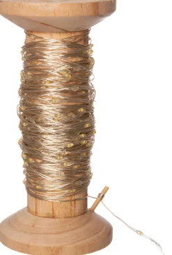 Intratuin Drahtlichterkette silber auf Rolle mit 200 Lämpchen warmweiß D 7,5 H 15 cm| Mini- & Drahtlichterketten