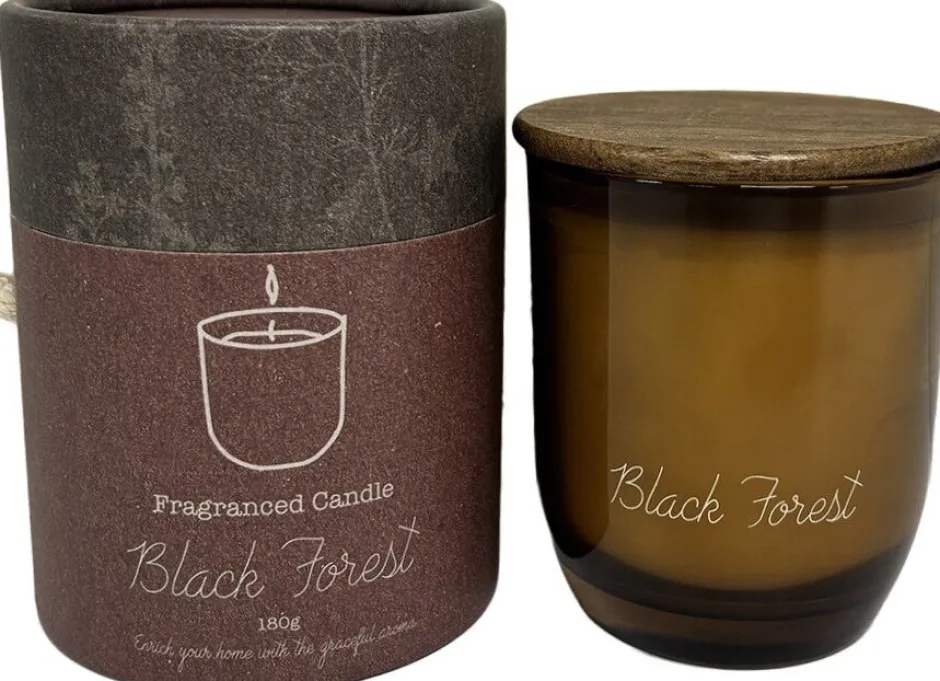 Intratuin Duftkerze im Glas Indi Black Forest braun 40 D 7,8 H 9,3 cm| Kerzen Im Glas|Duftkerzen