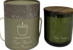 Intratuin Duftkerze im Glas Indi Olive Flower grün 40 D 9,8 H 11,7 cm| Kerzen Im Glas|Duftkerzen