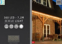 Intratuin Eisregen-Lichterkette 7,2 m mit 360 LEDs warmweiß| Eisregen Lichterketten