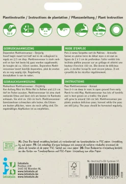Intratuin Erbse (Pisum sativum 'Marktveroveraar') Samen| Gemüsesamen|Saatgut