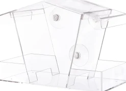 Intratuin Fenster-Vogelfutterhaus transparent 23 x 11 x 15 cm| Gartenvögel|Vogelfutterhäuser