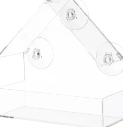 Intratuin Fenster-Vogelfutterhaus transparent 15 x 4 x 15 cm| Gartenvögel|Vogelfutterhäuser