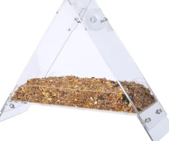 Intratuin Fenster-Vogelfutterhaus transparant 30 x 10 x 22,5 cm| Gartenvögel|Vogelfutterhäuser