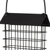 Intratuin Fettblockhalter schwarz 14 x 6,5 x 22 cm| Gartenvögel|Vogelfutterhäuser