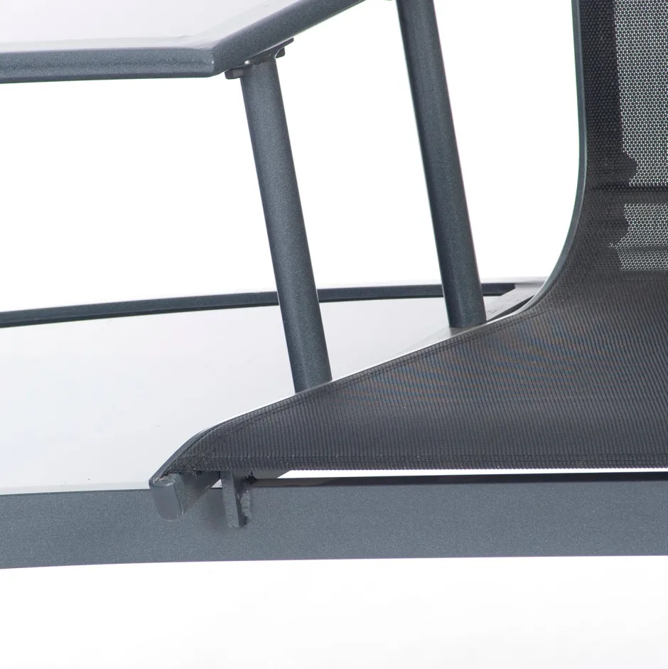 Intratuin Gartenbank Dalian mit Tisch anthrazit| Gartenbänke