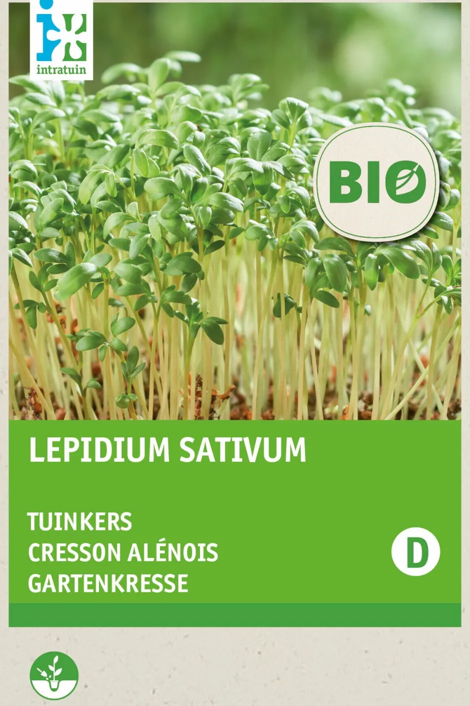 Intratuin Gartenkresse (Lepidium sativum) (BIO) Kressesamen| Gemüsesamen|Saatgut