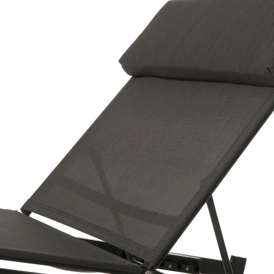 Intratuin Gartenliege Reza anthrazit 190 x 54,5 x 33 cm| Gartenliegen